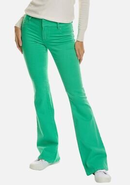Alice Olivia Jeans 29 Stacey Bell Low Rise Flare Green Denim Chic Y2K Boho Retro